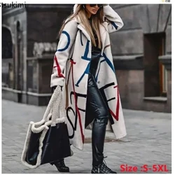 Nei 2024 Fréijoer Hierscht Damen Overcoats passende Plaid Laang Hülsen Lapel Mantel gedréckt Wollen Mantel Frae Kleeder Weiblech Mäntel