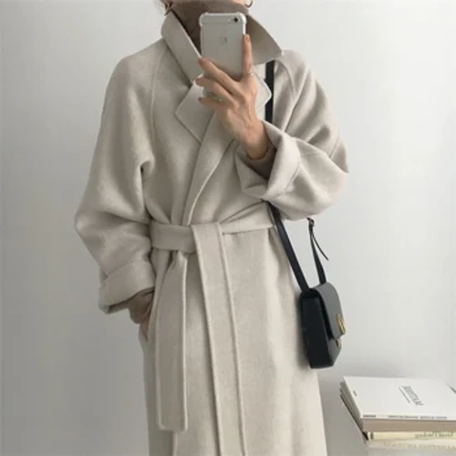 Mujeres Otoño Invierno Elegante abrigo de lana de lana informal