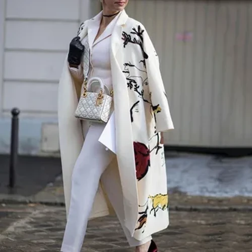 I-Elegant Autumn Street Lady Long Cardigan Coats Imfashini Ephrintiwe Yezimbali Ephaketheni Lejakhethi Lemikhono Emide 2021 Abesifazane Basebusika Abahlanganisa Ijazi Loboya