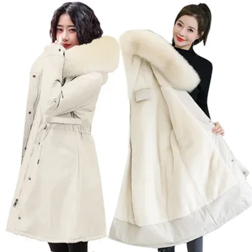 Jachetă de iarnă la modă Jachetă caldă pentru femei Jachetă lungă pentru femeie Plus Size 5XL Parka pentru doamnă Jachetă de iarnă pentru femei, guler de blană, îmbrăcăminte cu glugă