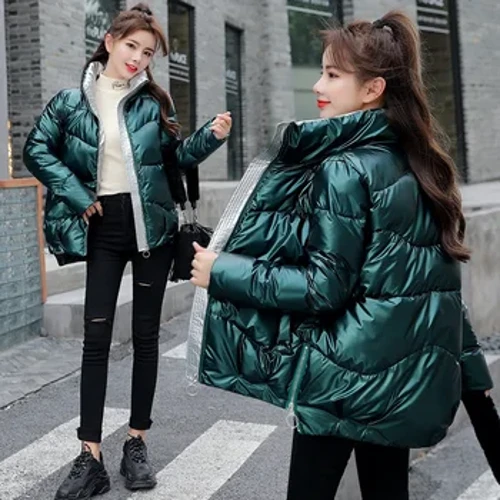 Jacket Shiny Down Mná 2023 Ticken Warm Cótaí mBan Parka mBan Éadaí Seachtrach Loose Padded Streetwear Éadaí