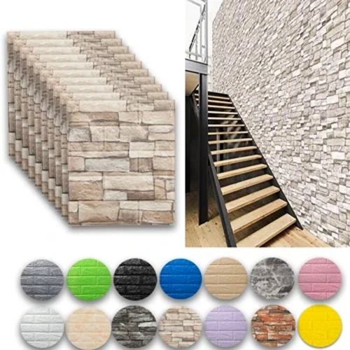 10/20pcs 3D Greamáin Balla Maisiú Seomra Pána Foam Féin Ghreamaitheacha Craiceann agus bata uiscedhíonach le haghaidh Maisiú Intí