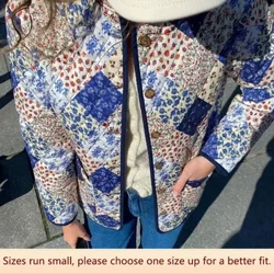 Fashionable Printed Color Blocking Stand Collar Cotton Coat 23autumn/winter Bagong Arrival European American Style Parkas