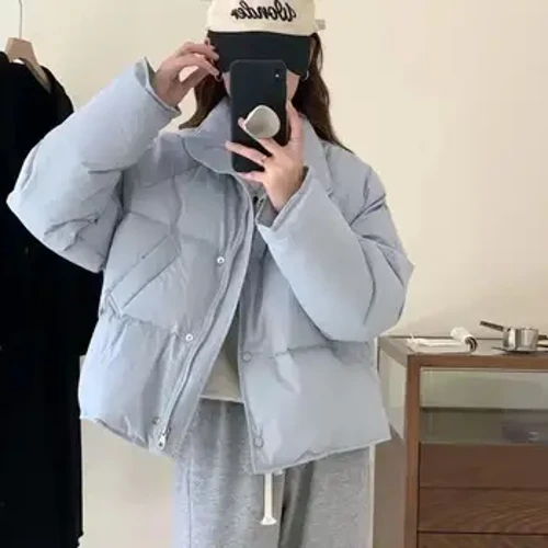 Talvised puhvisjoped Naiste paks soe puuvillane täispolsterdatud mantel Naiste Korea moe ülesuurused lahtised lühikesed Parkas Mujer 2023