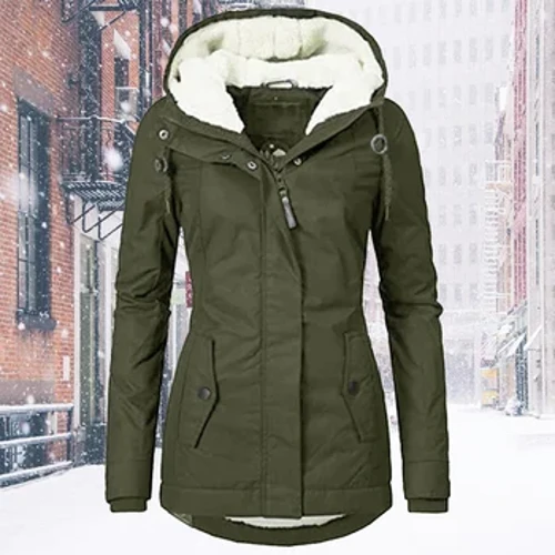 Manteau chaud et solide en peluche pour femme, veste longue épaisse, à capuche, pour randonnée en plein air, décontracté, coupe-vent, Parka, pardessus, automne et hiver