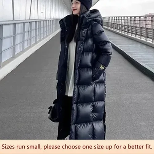 Sabiezināts dūnu mētelis sievietēm Garš stils līdz ceļgalam zoss spalva silta pāra jaka Unisex modes ikdienas virsdrēbes