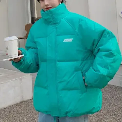 2023 Зима Harajuku Thicken Warm Jacket Чоловічі повсякденні однотонні вільні парки Чоловічі флісові пуховики з коміром-стійкою Верхній одяг для жінок