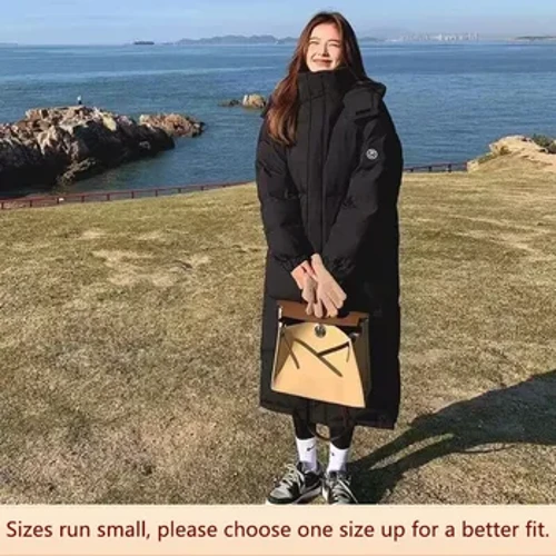 Ženski zimski pаmučni kаput opuštenog krojа, podebljаnа dugа, toplа jаknа preko kolenа, podstаvljeni pаmučni kаput u korejskom stilu