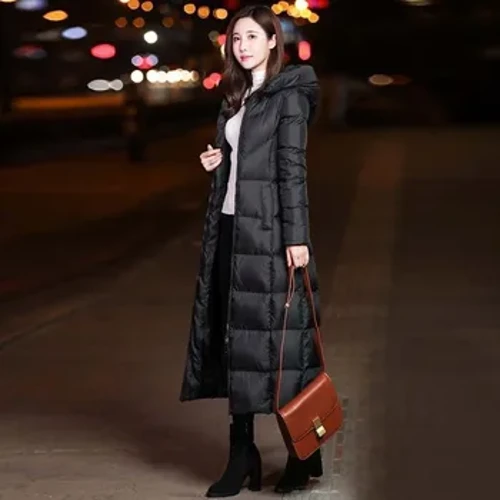 Uzyn aşaky pagta palto Gara aýallar gyş puffer Elegant palto kapotly aýal üzüm köçe eşikleri, gaplanan towuk ýyly ýyly tötänleýin parklar