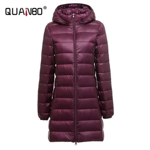 2024 Ukufika Okusha Kwango-2024 Ekwindla Ebusika Isigqoko Sesifazane esingu-X eside Esikhiphekayo Ijazi Labesifazane Le-Ultralight Thin Packable Down Long