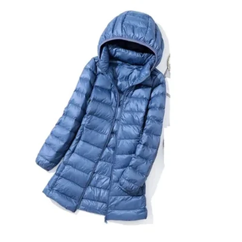 Chaquetas de plumón de gran tamaño para mujer, novedad de 2023, Otoño/Invierno, sombrero largo ajustado para mujer, falda desmontable, abrigo, prendas de vestir portátiles