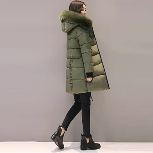 Hiver col de fourrure longue Parkas vestes manteau vêtements d'extérieur pour femmes épais chaud vers le bas coton Parkas veste rembourrée pour les femmes décontracté à capuche