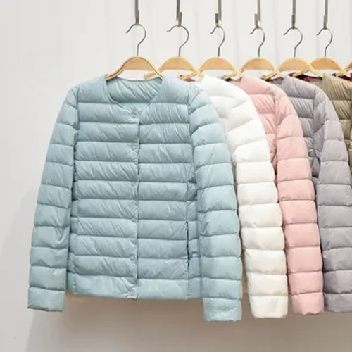 2023 Nieuwe Winter Vrouwen Down Jas Ultralight Kraag Eend Donsjack Draagbare Vrouwelijke Gewatteerde Parka O-hals Puffer Overjas
