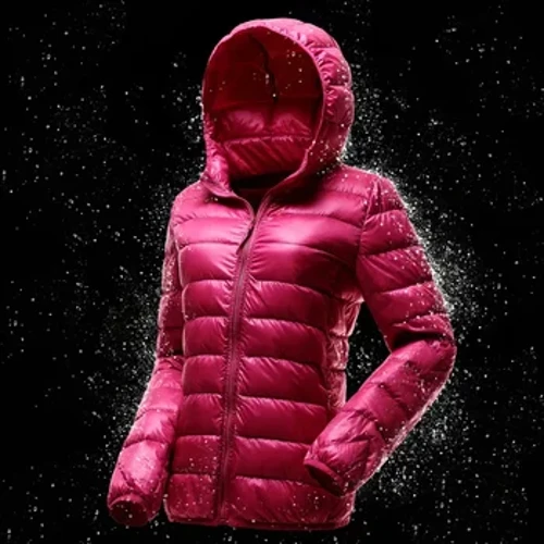 Chaquetas acolchadas cortas con capucha para mujer, abrigos ultraligeros para mantener el calor, novedad de 2023, plumón de pato blanco 90%, Otoño Invierno