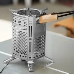 Taşınabilir Açık Yakacak Odun Sobası Mini Kamp Isıtma Sobası Paslanmaz Çelik Ahşap Brülör Isıtıcı Kamp Piknik Yard BARBEKÜ Malzemeleri