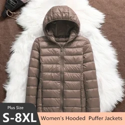 Plus size 5xl 6xl 7xl outono inverno feminino curto com capuz jaquetas puffer 2023 nova queda senhora do escritório fino ajuste casaco quente