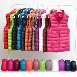 Nei 2023 Fraen Fraen Ultra Liicht Down Veste Slim Ärmlos Jacket Portable Meedchen Liichtgewiicht Windproof Waistcoat