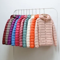 Plus Size 5xl 6xl 7xl Kvinner Mote hette pufferjakker 2023 Ny høst Vinter Hvit andedun Varm kvinnelig dunfrakk