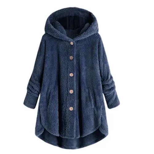 Chaqueta cálida de invierno, sudaderas con capucha a la moda, Tops con botones para mujer, cárdigan holgado con capucha, chaqueta, abrigo, ropa de calle con botones para invierno