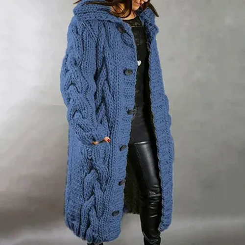 2024 Rajutan Cardigan untuk Wanita Musim Gugur Musim Dingin Sweater Wanita Longgar Saku Ganda Kebesaran Kasual Panjang Streetwear Pakaian Luar