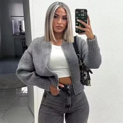Geansaí TRAF Cardigan do Mhná seaicéad tricots Cóta Cniotála Outerwears Fómhar Geimhreadh 2023 Woman Fashion Knitwears Cardigan