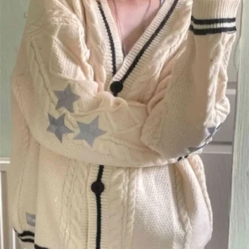 Ngo-2024 u-Taylor Swift Cardigan Uluke I-Folklore YaseYurophu ne-American Sweater Star Row Single Button Temperament Streetwear.