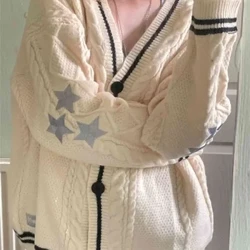 2024 Taylor Swift Cardigan Stickad Folklore Europeisk och amerikansk tröja Star Row Single Button Temperament Streetwear