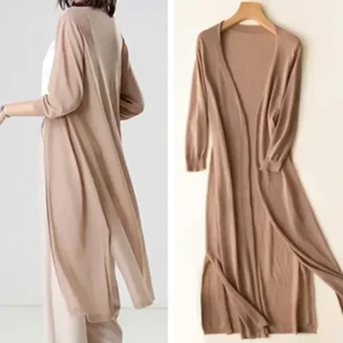 Baru Musim Semi Musim Panas Perlindungan Matahari Pakaian Wanita Kardigan Panjang Wanita Rajutan Sweater Wanita Jaket Mantel Wanita Selendang Pakaian Luar