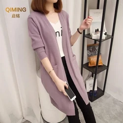 Cardigan Women Sweater Coat Woman Spring Autumn Winter Korean Loose Knitted Top Lady Long Cardigans Ladies Sweaters Fashion Tops