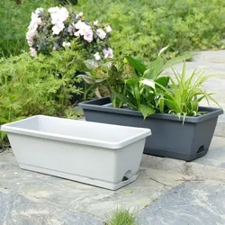 Macetero rectangular, duradero, anticorrosión, gran capacidad, suministros de jardín, macetero para verduras, maceta