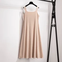 Abito con bretelle lavorato a maglia in seta di ghiaccio estiva da donna taglie forti da 170 kg Busto 160-170 cm 5XL 6XL 7XL 8XL 9XL 10XL Abito interno ad alta elasticità