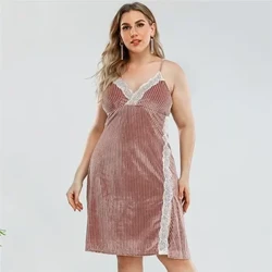 Méid Móide Codarsnacht Rib Knit gúna Mini Codladh Bean Gúna Strap Spaghetti Corr-Lacaithe do Mhná Curve Cami Sleepwear