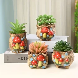 Gomba aranyos zamatos virágcserep, Kerámia kertészeti bonsai cserepes növény, Pozsgás növény virágcserép kerámia