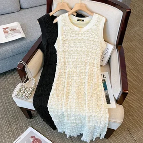 150Kg Plus Size Nữ Mùa Hè Ren Dệt Kim Suspender Đầm Ngực 130Cm 5XL 6XL 7XL 8XL Cao Co Giãn Bên Ngoài đầm