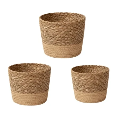 Cesta de paja para plantas 67JB, macetas tejidas para interiores, macetas, macetas