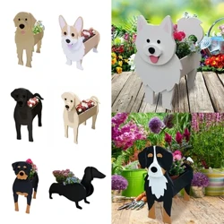 Gaart Blummenpot Hond Form Planter Puddel Corgi Yorkshire Déierendëppen Plastik Blummenpot Planz Container DIY Gaart Heemdekoratioun