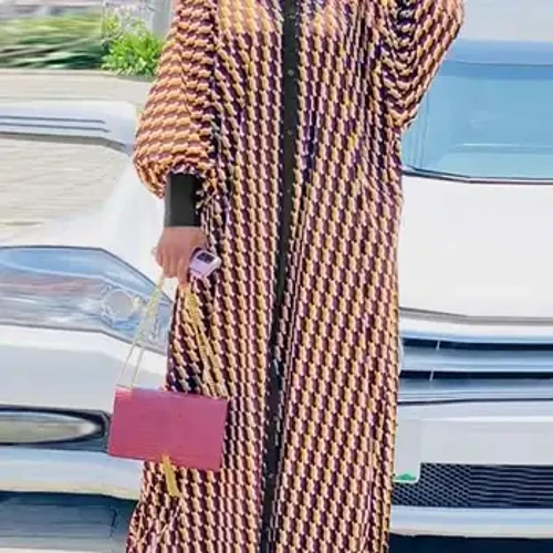 Plus Maint 5XL VONDA Bohemian Merched Gwisg Maxi 2023 Hydref Botymau Llewys Hir Argraffwyd Parti Crys Achlysurol Vestidos Loose Sundress