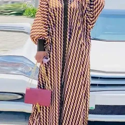 Plus Ukuran 5XL VONDA Bohemian Wanita Maxi Gaun 2023 Musim Gugur Lengan Panjang Tombol Dicetak Kemeja Kasual Pesta Vestidos Longgar Sundress
