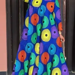Plus Size 5XL VONDA Summer Vaitina La'ei Umi Fa'ata'ita'i Fa'ata'ita'i Bohemian Lomi Maxi Sundress fa'a'ofu'ofu fa'alatalata 3/4 lima.