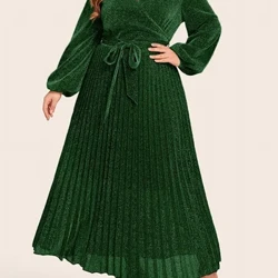 Abbigliamento donna taglie forti 2023 Autunno Inverno Nuovo elegante abito lungo femminile a maniche lunghe Abito da vacanza alla moda per feste