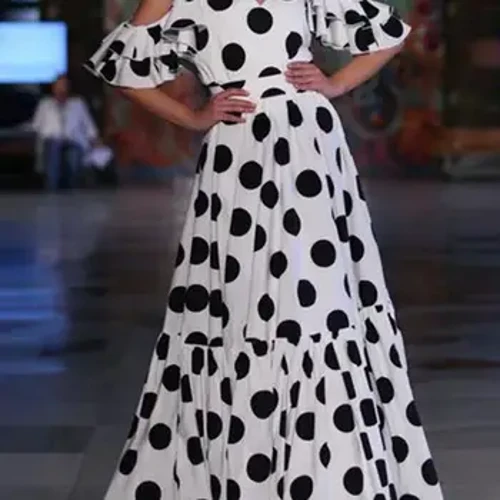 Méid Móide 5XL Gúna Samhraidh VONDA Mná Polka Dot Ruffled Sundress 2024 Róba Páirtí V-muineál Bohemian Hollow Gearr muinchille
