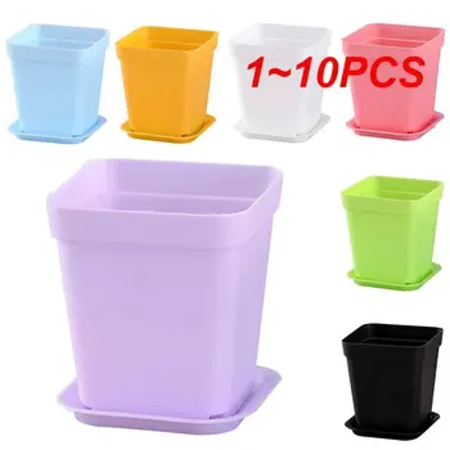 Flower Pot Convenient Versatile Square Attractive Decorative Saucer Versatile Planter With Saucer Flower Accessories