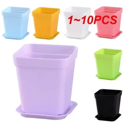 Flower Pot Convenient Versatile Square Attractive Decorative Saucer Versatile Planter With Saucer Flower Accessories