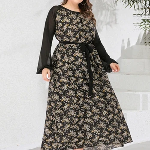 ʻO ka nui o ke kauwela aʻa wahine 2024 lōʻihi lōʻihi Floral Print Patchwork ʻaʻahu ʻaʻahu maʻamau i ke kāʻei Loose Oversized Maxi Long Dresses