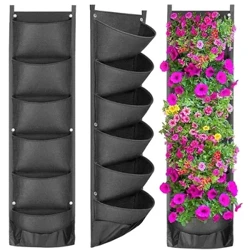 Vertikal hängande trädgårdsplantare Florkrukor Layout Vattentät väggmontering Hängande blomkruka Väska inomhus utomhus Använd trädgårdsdekor