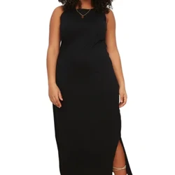 Trendyol Femei/Fete Unice Midi fără mâneci Casual Slim Plus Size Rochie
