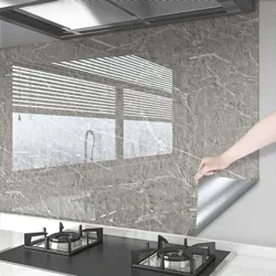 Miếng Dán Tường Chống Dầu Dày Giấy Dán Tường Chống Thấm Nước Đá Cẩm Thạch Tự Dính Có Thể Tháo Rời Giấy Tiếp Xúc Cho Phòng Tắm Trang Trí Nhà Bếp