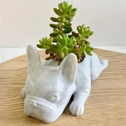 Nhựa Chó Mọng Nước Dụng Cụ Bào Mini Chó Con Lọ Hoa Pháp Bulldogs Hình Cây Cảnh Dễ Thương Chậu Hoa Khu Vườn Nhà Văn Phòng Để Bàn Trang Trí