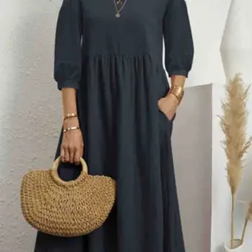 Luksuslik naiste elegantne volangidega pikk kleit y2k Boho Solid Beach Sundress Oversize vaba mood Suvised Midi kleidid 2024