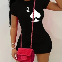 Nữ Plus size mùa hè in chữ Q tay ngắn cổ tròn dáng rộng áo thun thông thường